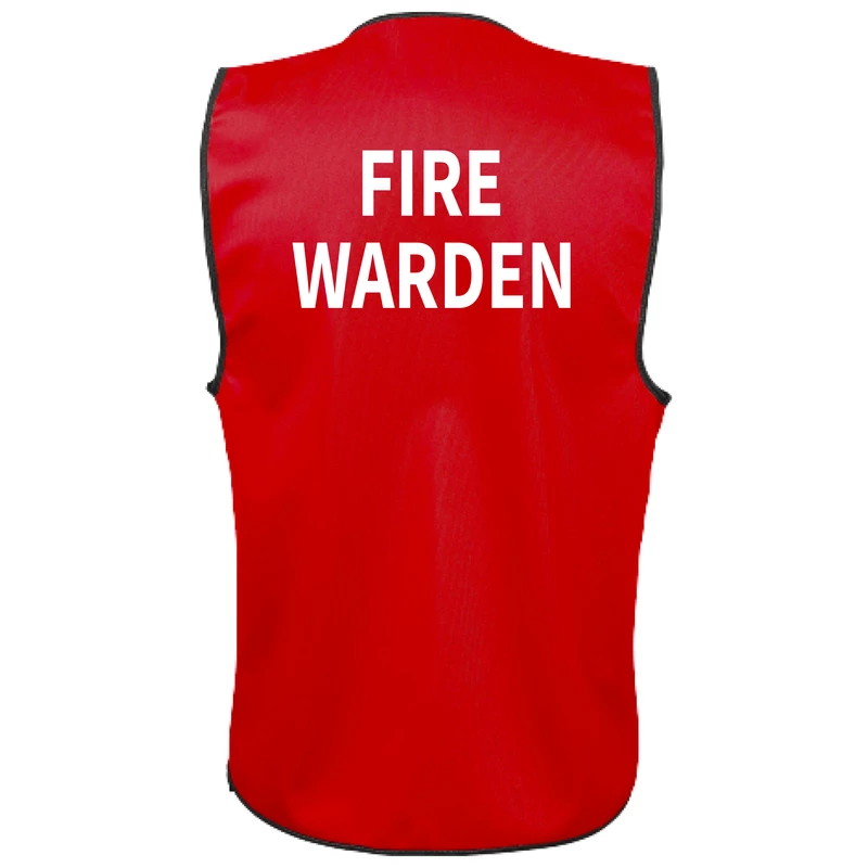 Fire Warden Vest In Red With Warden Printed Front And Back