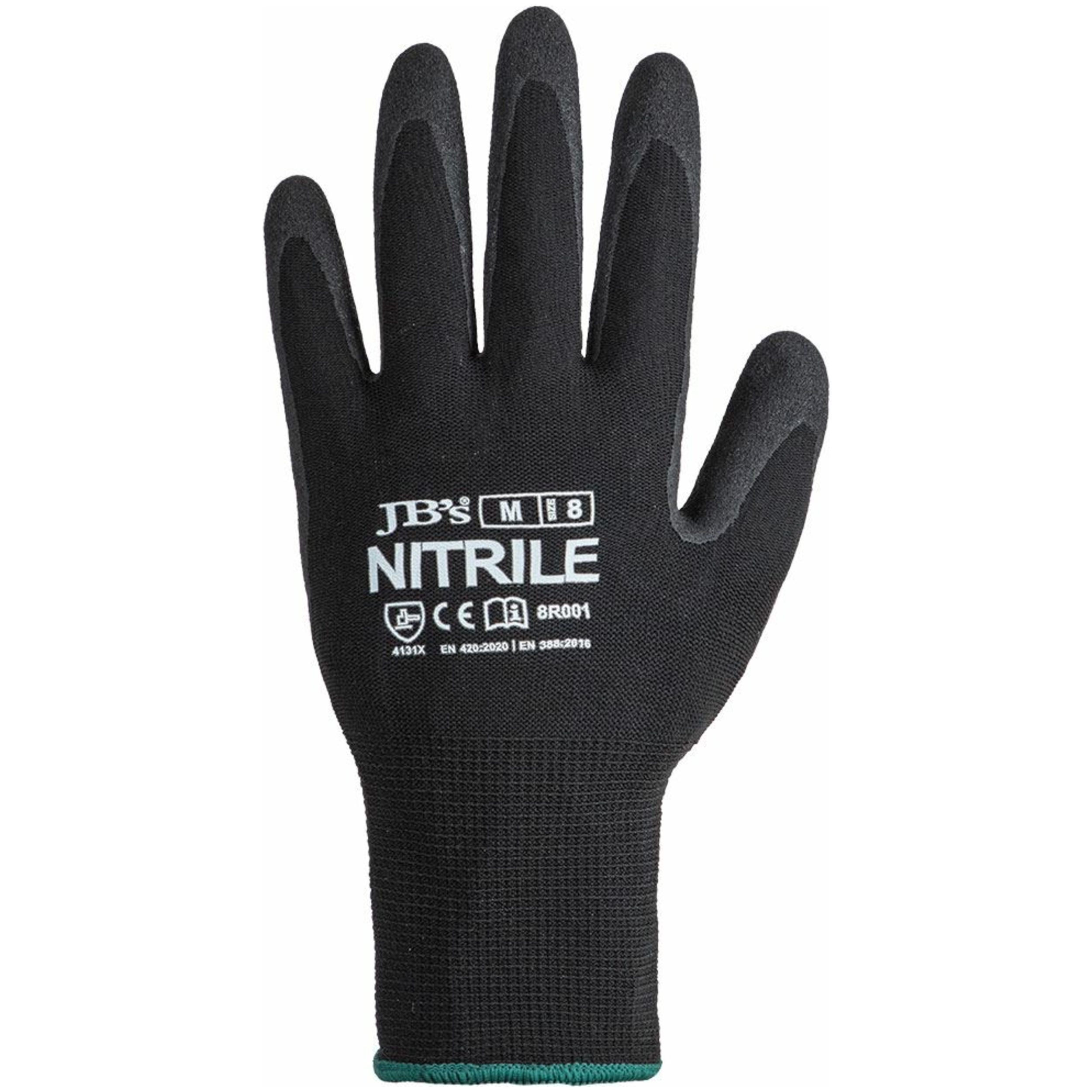 Black back  Black Nitrile Breathable Glove | JB-8R001