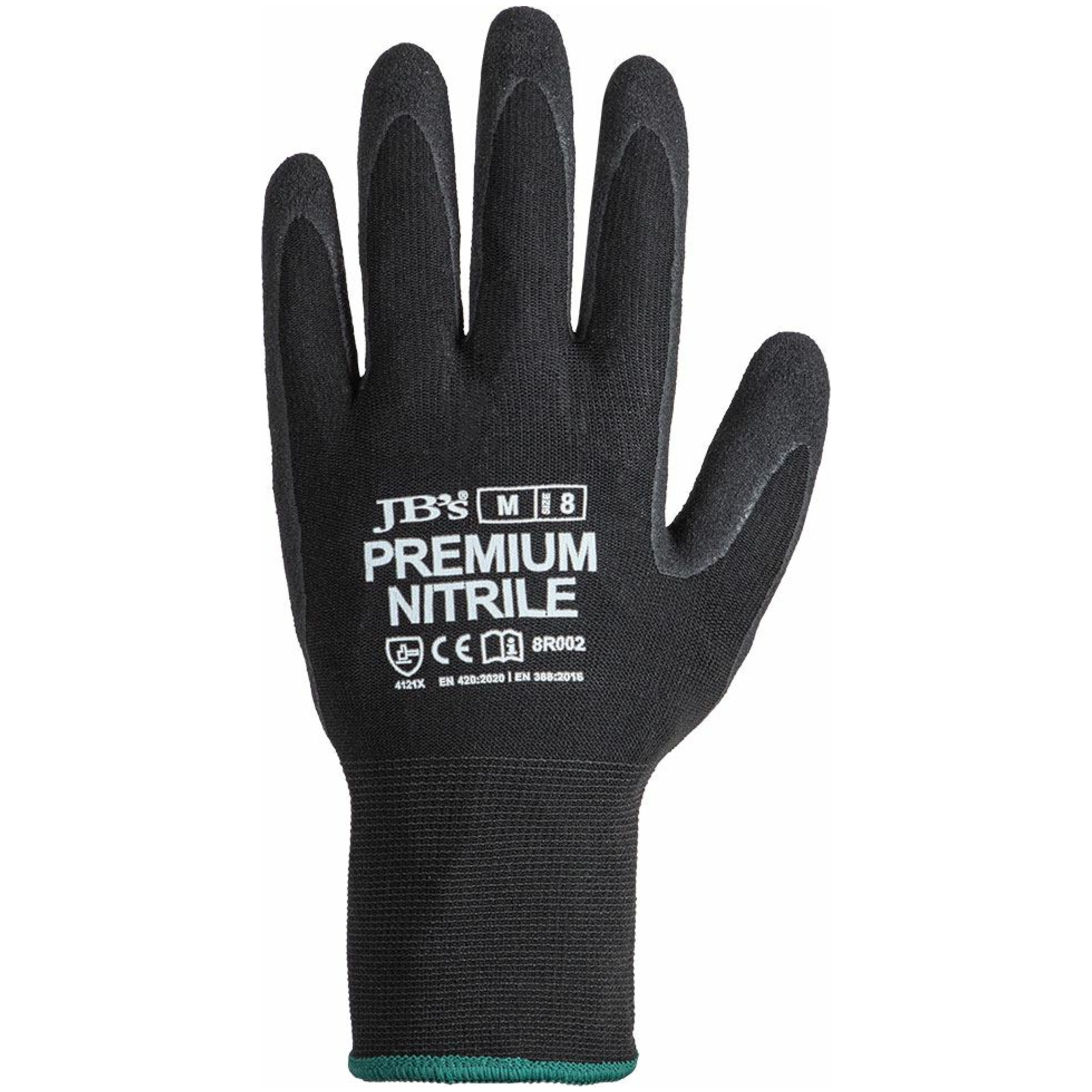 Black back Premium Black Nitrile Breathable Glove | JB-8R002