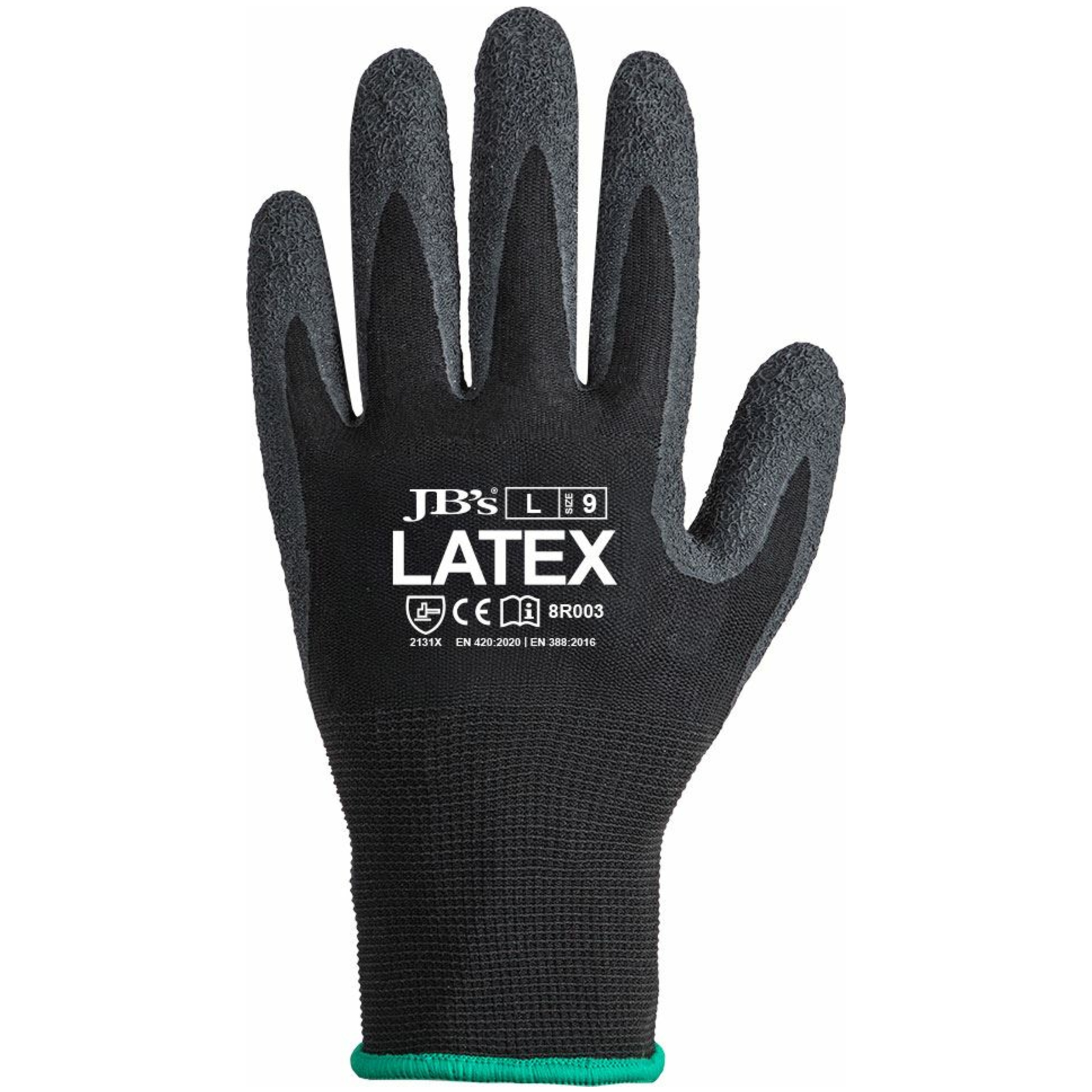 Black back Black Latex Glove | JB-8R003