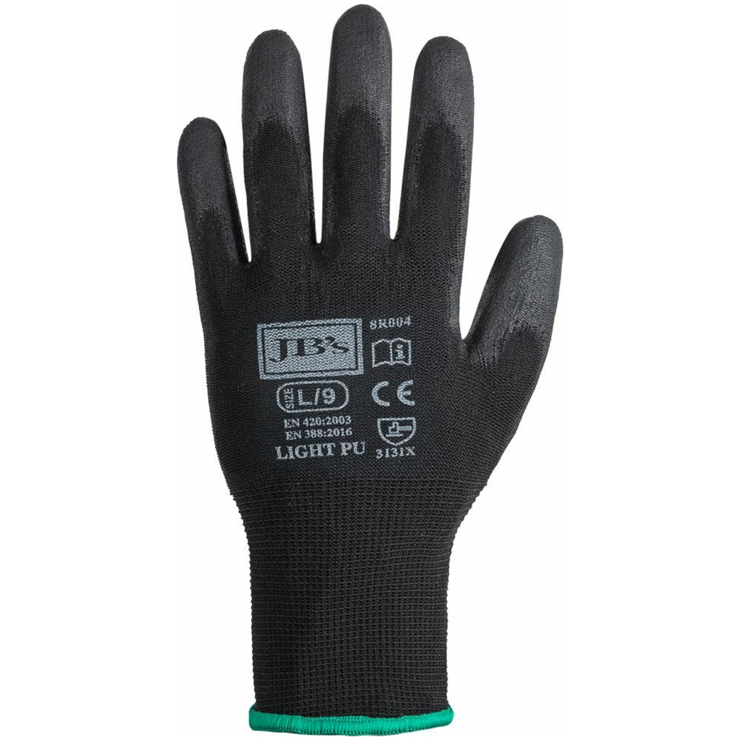 Black back Black Light PU Breathable Glove | JB-8R004