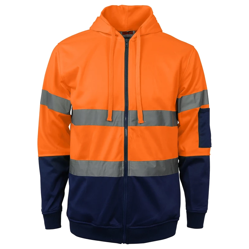 High vis dual tone day and night fleecy hoodie