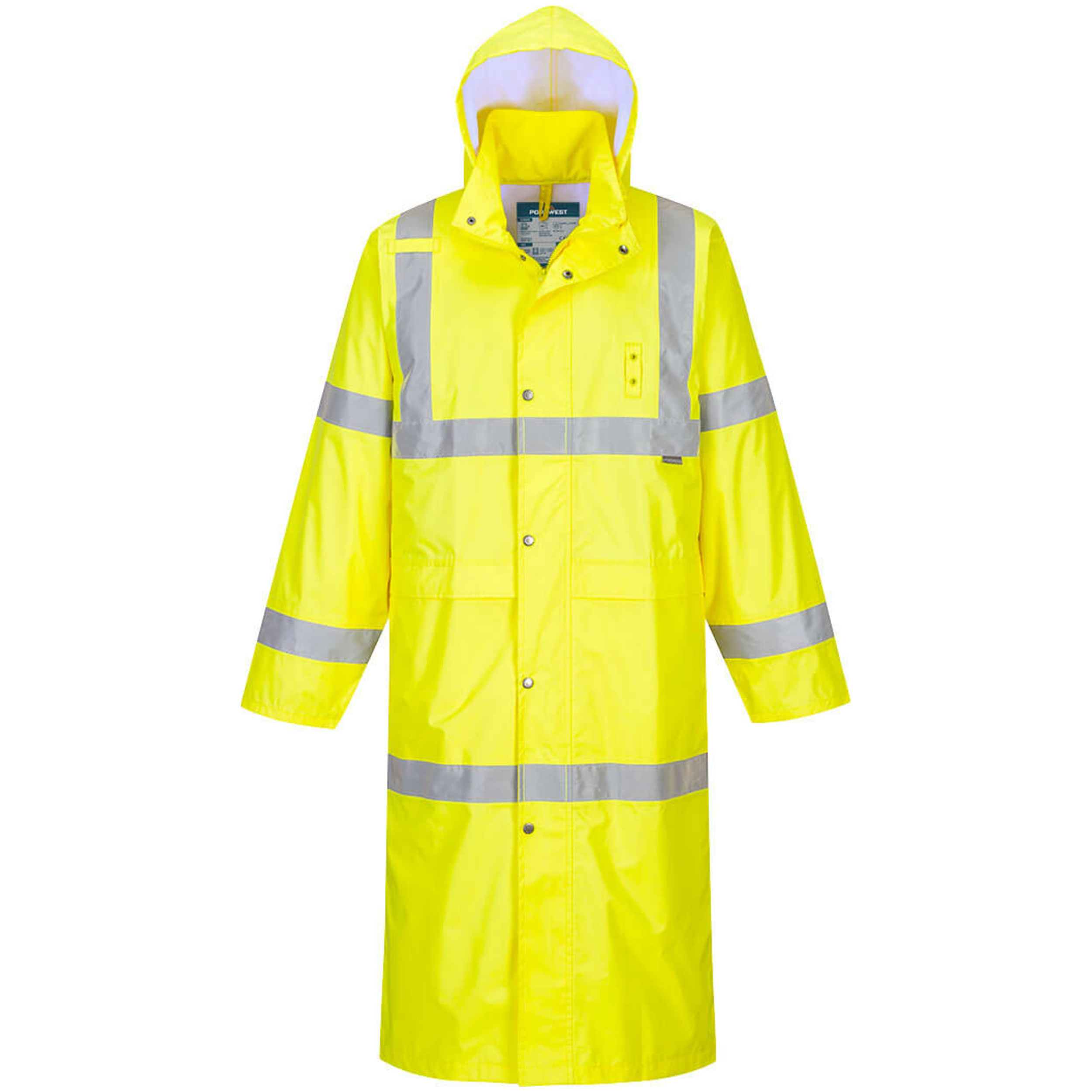 High Vis Yellow front Hi-Vis Rain Coat 122cm | PMW-H445