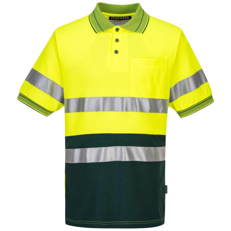 High Vis Cotton Polo with Reflective Tape - Short Sleeve