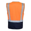 Dual Tone Colour High Vis Safety Vest with Zipper and Pockets