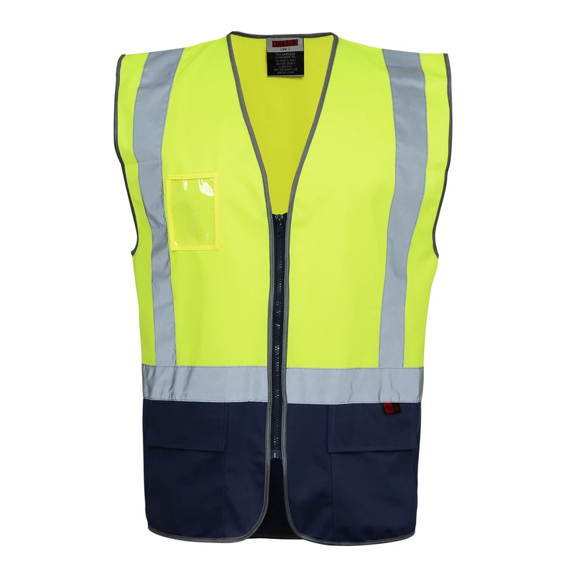 High Visibility Reflective Safety Vest Zipper Front with 5 Pockets Yel –  Shipyard supplies, Inc