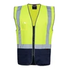 Dual Tone Colour High Vis Safety Vest with Zipper and Pockets