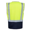 Dual Tone Colour High Vis Safety Vest with Zipper and Pockets