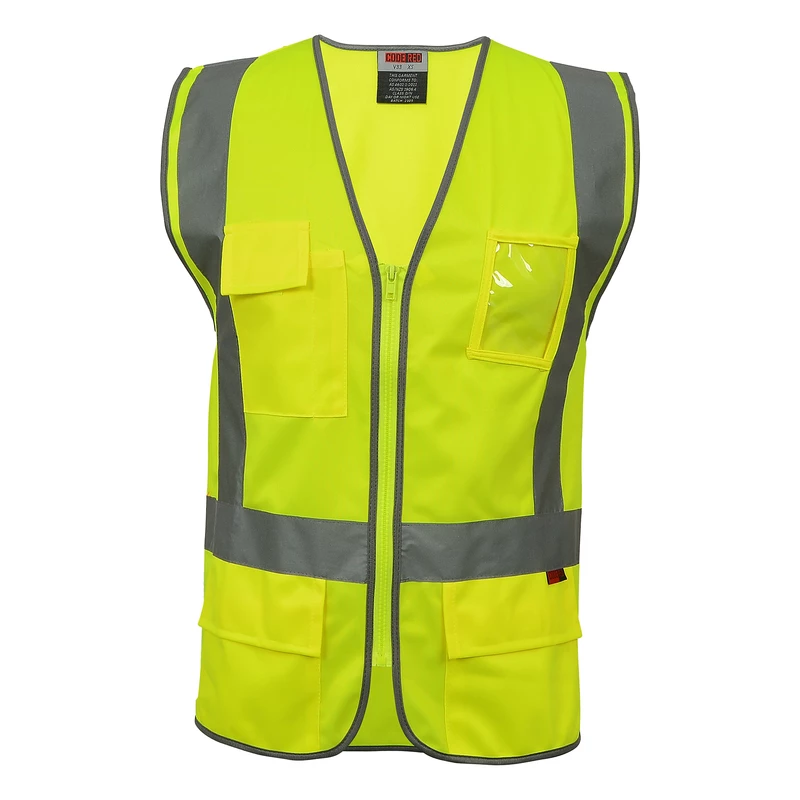 High Vis Day/Night Zipper Vest with ID Patch