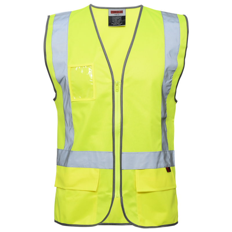 High Vis Day/Night Zipper Vest with ID Patch