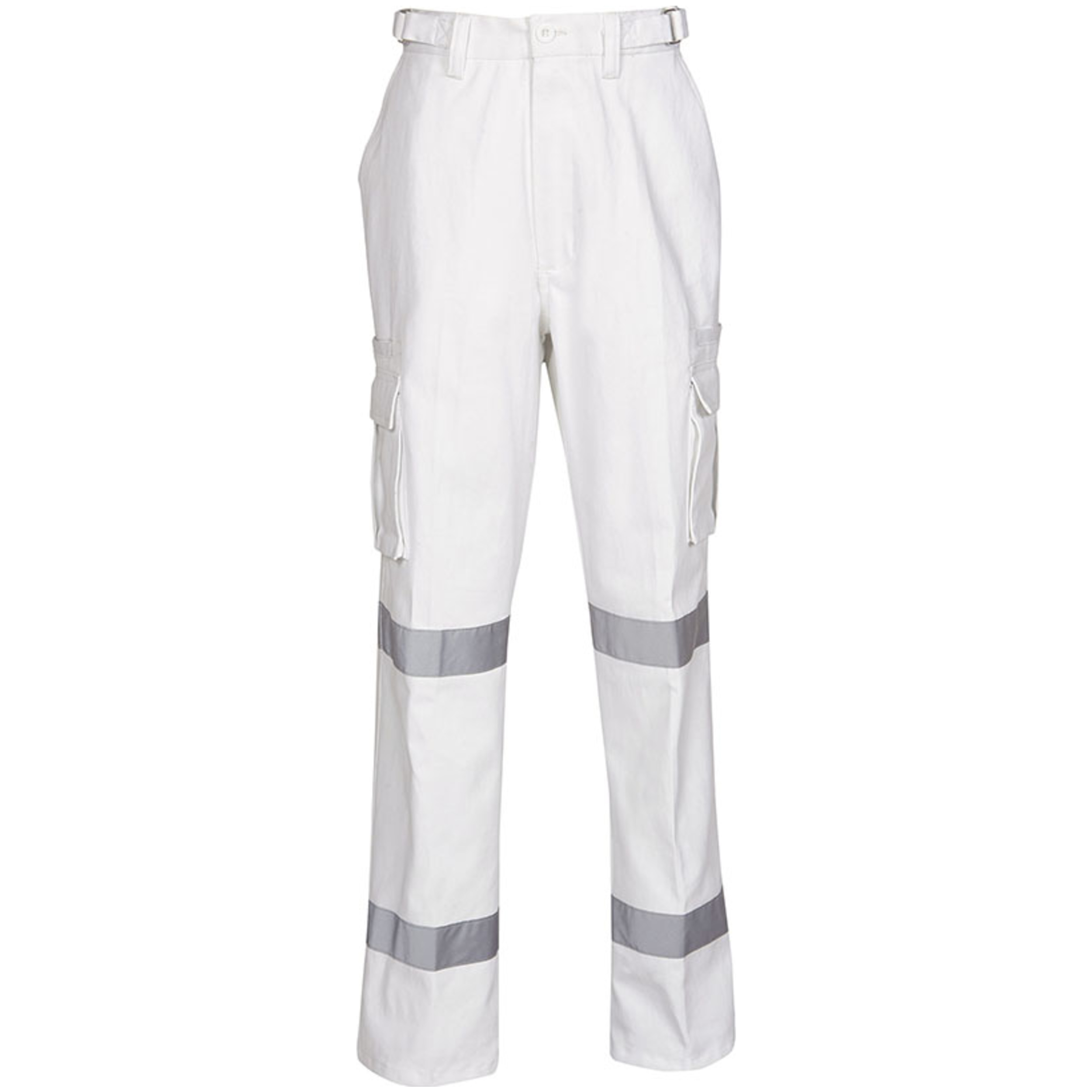White front Cargo Trousers with Reflective Tape | BW-W93