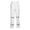 White front Cargo Trousers with Reflective Tape | BW-W93