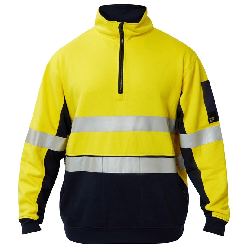 Hi Vis Half Zip Cotton Pullover