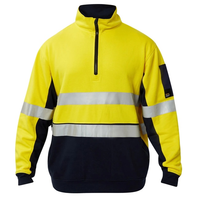 Hi Vis Half Zip Cotton Pullover