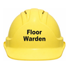 Yellow front Floor Warden Hard Hat | TG-HHYFW