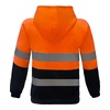 High Vis Orange / Navy back Hi Vis Day/Night Fleecy Hoodie | BW-F97