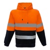 High Vis Orange / Navy front Hi Vis Day/Night Fleecy Hoodie | BW-F97