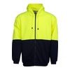 High Vis Yellow / Navy front Hi Vis Zip Fleecy Hoodie | BW-F94