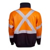 High Vis Orange / Navy back Hi Vis Day/Night Half-Zip Fleecy Jumper with X Back | BW-F96