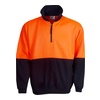 High Vis Orange / Navy front Hi Vis Half-Zip Fleecy Jumper | BW-F85