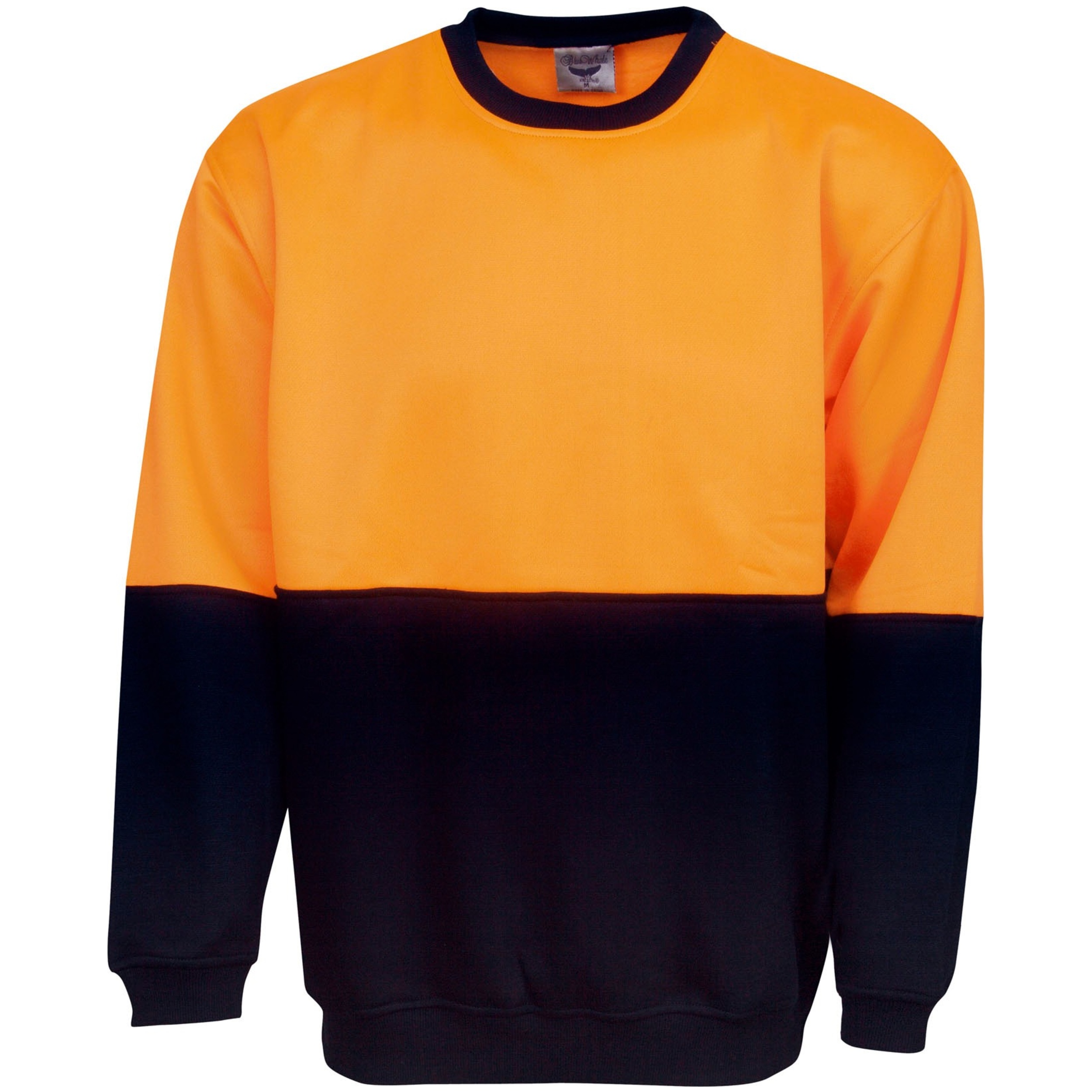 High Vis Orange / Navy front Hi Vis Fleecy Sweat | BW-F81