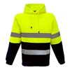 High Vis Yellow / Navy front Hi Vis Day/Night Fleecy Hoodie | BW-F97