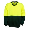 High Vis Yellow / Bottle front Hi Vis Fleecy V-Neck Sweat | BW-F82
