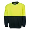 High Vis Yellow / Navy front Hi Vis Fleecy Sweat | BW-F81