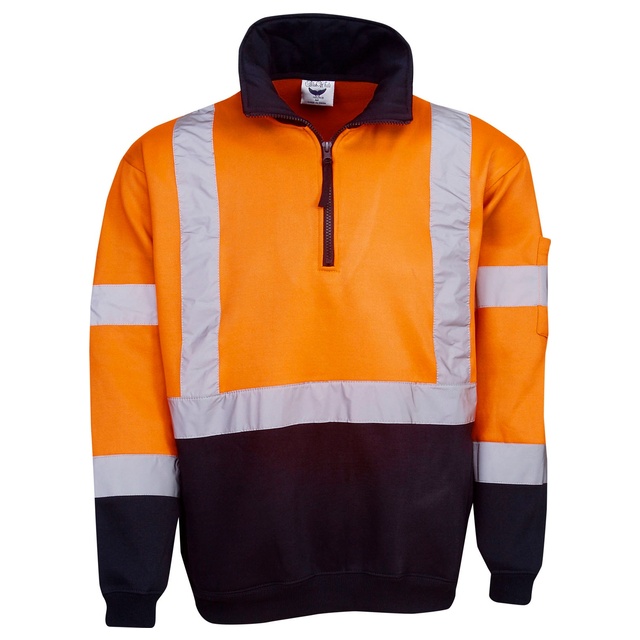 Hi Vis Day/Night Half-Zip Fleecy Jumper with X Back