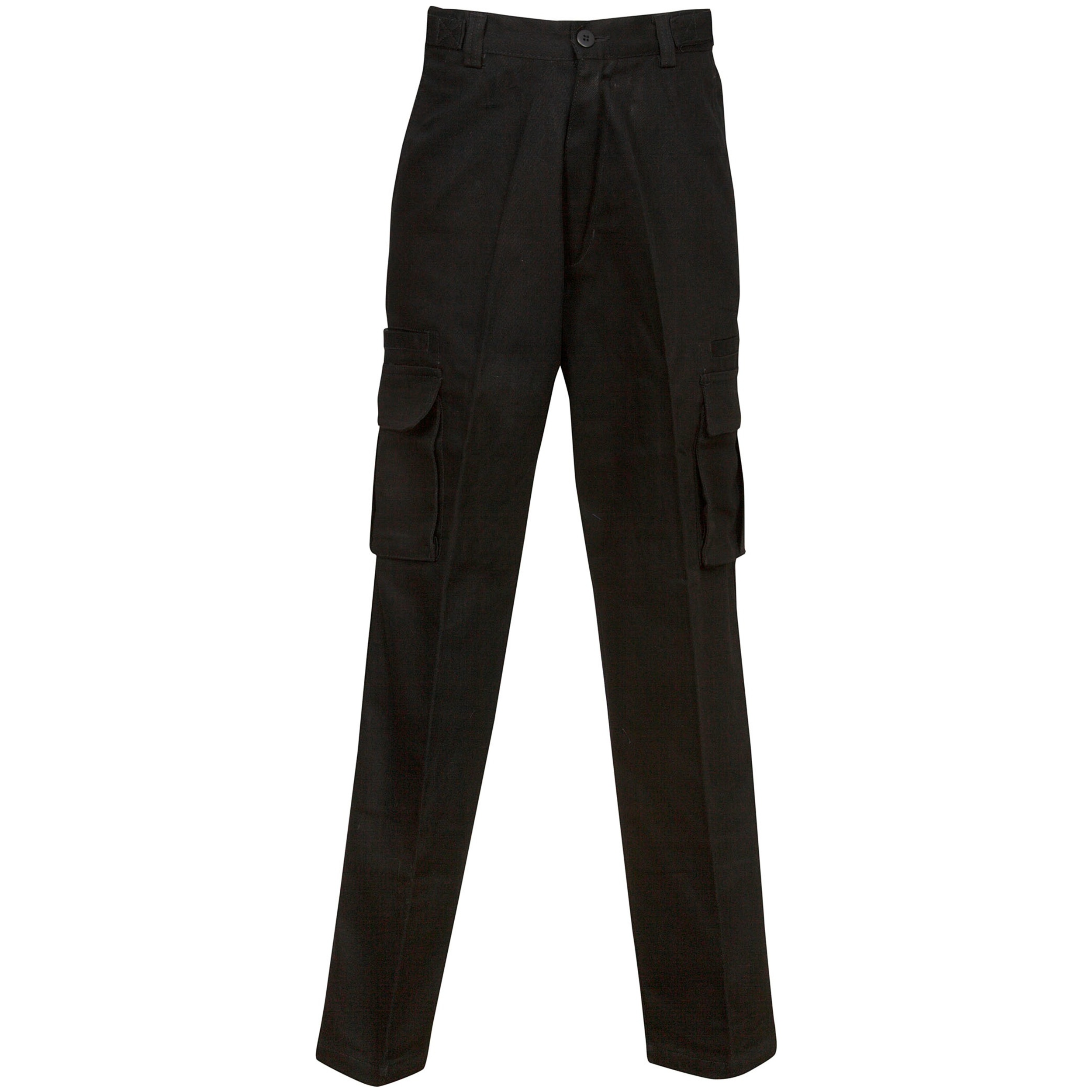 Black front Heavy Drill Cargo Trousers | BW-W83