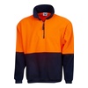 High Vis Orange / Navy front Hi Vis Half-Zip Polar Fleece | BW-F83