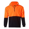 High Vis Orange / Navy front Hi-Vis 2 Tone Half Zip Pullover Polar Fleece | SH-SW07