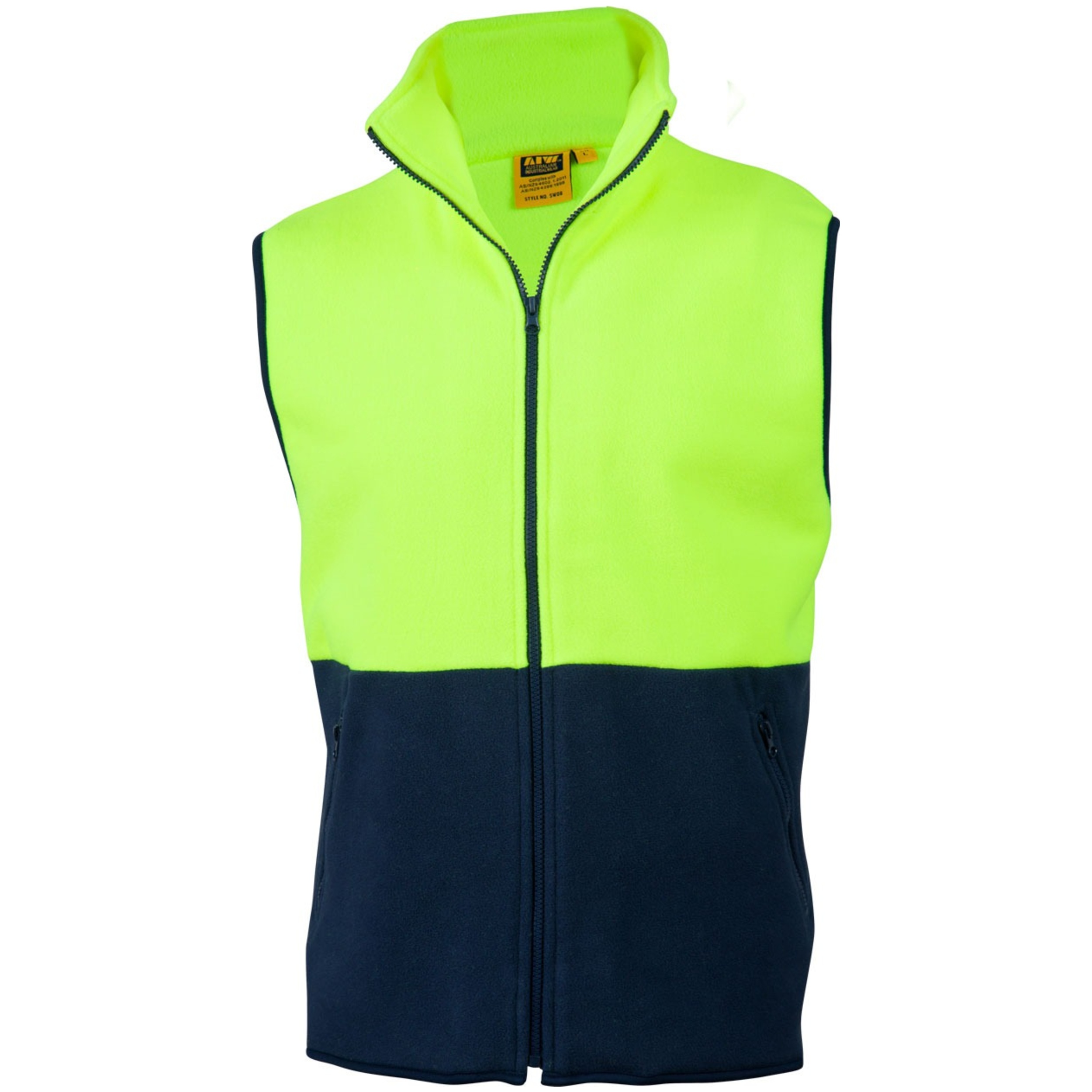 High Vis Yellow / Navy front Hi-Vis Two Tone Vest | SH-SW08