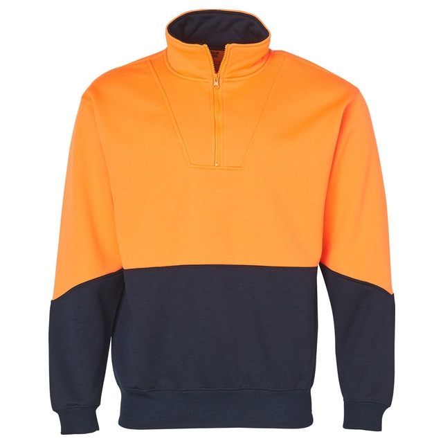 Hi-Vis Long Sleeve Fleece Sweat with Collar