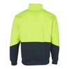 High Vis Yellow / Navy back Hi-Vis Long Sleeve Fleece Sweat with Collar | SH-SW13A