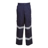 Navy front Cargo Trousers with Reflective Tape | BW-W93