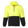 High Vis Yellow / Navy front Hi-Vis 2 Tone Half Zip Pullover Polar Fleece | SH-SW07