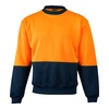 High Vis Orange / Navy front Hi-Vis 2 Tone Crew Neck | SH-SW09