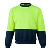 High Vis Yellow / Navy front Hi-Vis 2 Tone Crew Neck | SH-SW09