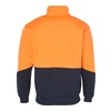High Vis Orange / Navy back Hi-Vis Long Sleeve Fleece Sweat with Collar | SH-SW13A