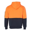 High Vis Orange / Navy back Hi-Vis Two Tone Kangaroo Pocket Hoodie | SH-SW38